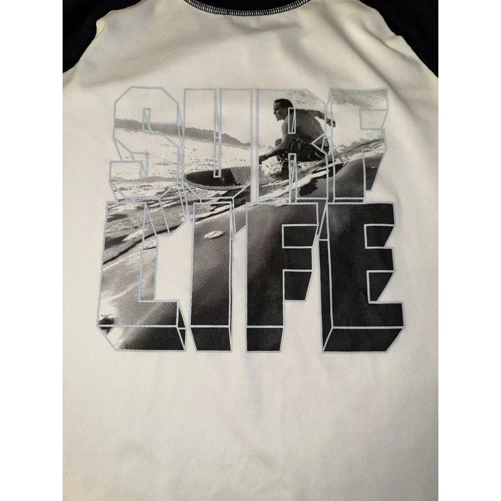 Surf Life Graphic Long Sleeve Rash Guard Beach‎ Pool Summer Boys XXL 16